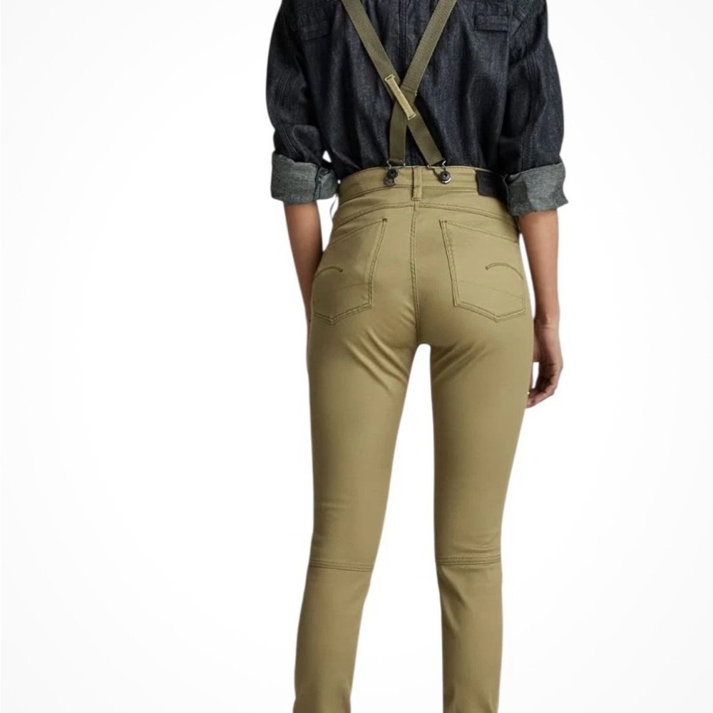 G-STAR RAW Women's Worker Radar Dungaree Fresh Army Green Overalls, Size 24 - Picture 2 of 4